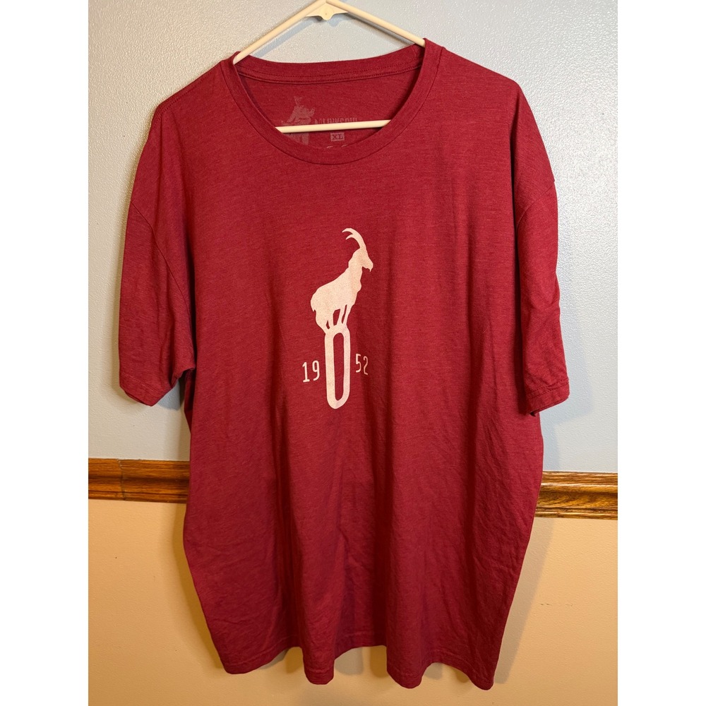 Linksoul Mens Tempus Fugit Mountain Goat Graphic T-Shirt XL Burgundy Red Heather